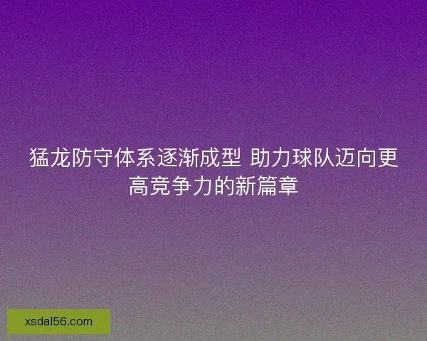猛龙防守体系逐渐成型 助力球队迈向更高竞争力的新篇章