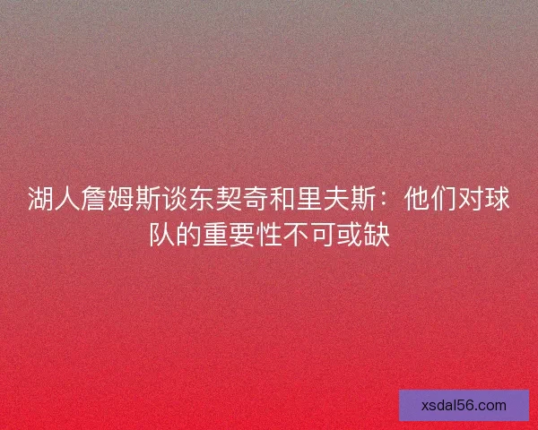 湖人詹姆斯谈东契奇和里夫斯：他们对球队的重要性不可或缺