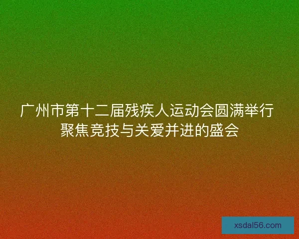广州市第十二届残疾人运动会圆满举行 聚焦竞技与关爱并进的盛会