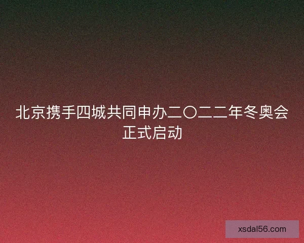 北京携手四城共同申办二〇二二年冬奥会正式启动